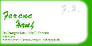 ferenc hanf business card